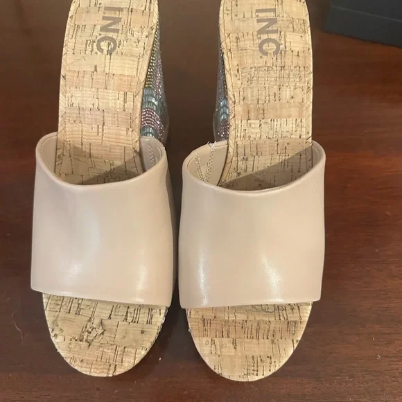 Brand new!! Wedge sandal with beading from INC - Picture 3 of 6